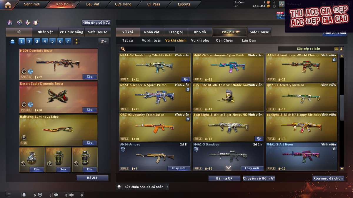 shop acc cf uy tin gia re
